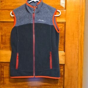 Eddie Bauer Black And Gray Vest  S